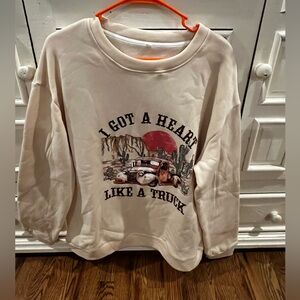 Heart like a truck Sweatshirt. Size L. Never Worn. Tik Tok shop.